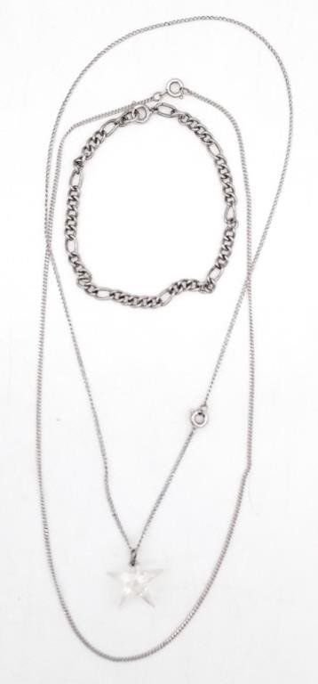 (KC) Sterling Silver (2) Necklaces & (1) Bracelet