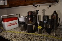 336: assorted togo cups small cooler coffee perc