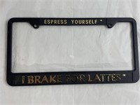 "I Brake For Lattes" Tag Frame