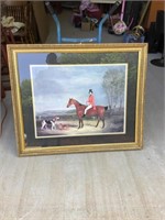 Lithograph Artwork The Lone Hunter Framed 43 x 36