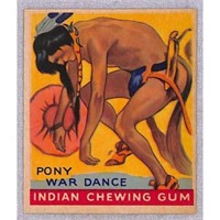 1947 Indian Gum War Dance Card Hi Grade