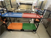 Colorful 2-Tier Rolling Metal Cart