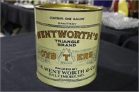 O E Wentworth & Co 1 gal Oysters can Baltimore MD