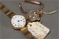 Two Ladies Gold Wristwatches,