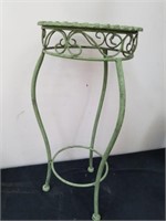 Cute little metal green planter stand 18 in tall
