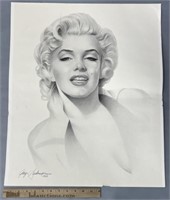 Marilyn Monroe Pencil Sketch Artist Signed