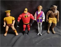 Lot of 4 collectible male character action figures