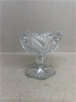 Cut glass compote