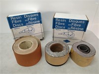 resin fibre disks and sand paper
