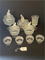 9 Pieces of Pattern Glass