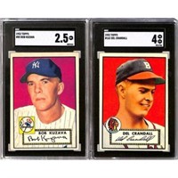 (2) 1952 Topps Baseball Sgc Graded Stars