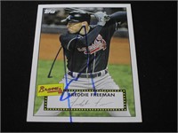 Freddie Freeman signed baseball card COA