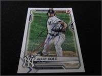 Gerrit Cole signed baseball card COA