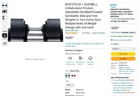 B5145  BODYTECH x NUOBELL Adjustable Dumbbell, 80