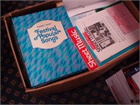 Box of songbooks and sheet music