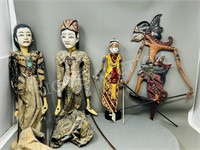 4 Indonesian puppets - good condition