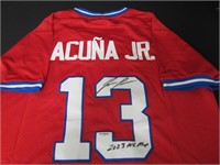 Ronald Acuna Jr signed baseball jersey COA