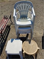 5ct Plastic Lawn Chairs & Tables