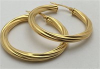 Sterling Silver Gold Vermeil Hoop Earrings