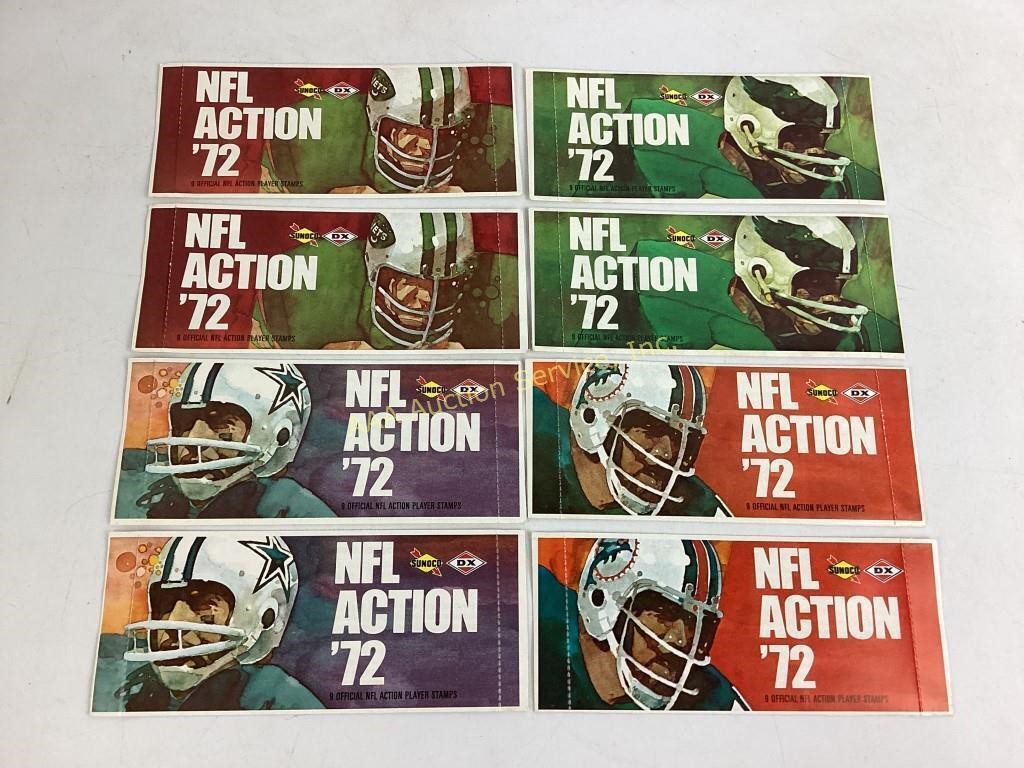 (8) Unopened 1972 Sunoco NFL Player stamp