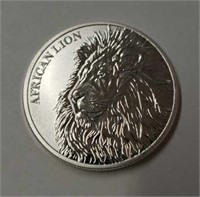 1 Ounce Silver Round: African Lion