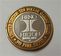 Reno Hilton Limited Edition $10 Silver Token