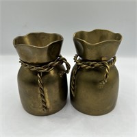 Vintage Solid Brass Rope Tassel Design Flower Vase