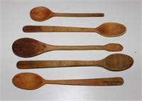 (5) EARLY WOODEN SPOONS