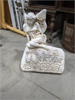 Welcome Angel Garden Statue 15" W X 20" h - very