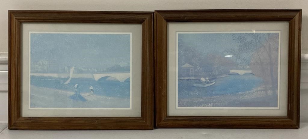 (2) Unbranded Bridges Framed wall art 11 1/2”x9