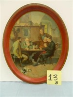 "A Close Game" Oval Beer Tray (17x14")