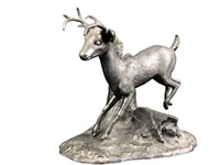 Handcrafted Pewter Stag Sculpture