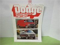 1978 DODGE VANS  CAR DEALERSHIP BROCHURE