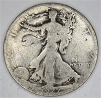 1927 s Semi Key Walking Liberty Half Dollar $135CG