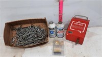 Air Vac / 2- Freon12 Cans, Darts, Peg Board Hooks