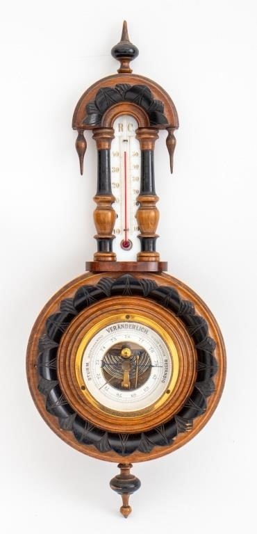 Veranderlich Mahogany Wall Barometer & Thermometer