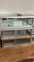 Three locking display cases with mirrored backs