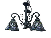 Tiffany Style 3 Light Stained Glass Chandelier