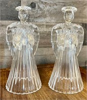 2 crystal angel candlestick holders NIB