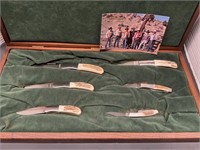Kershaw stag pocket knife set,in case