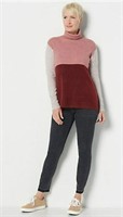 2X-Susan Graver Color Blocked Turtleneck Sweater
