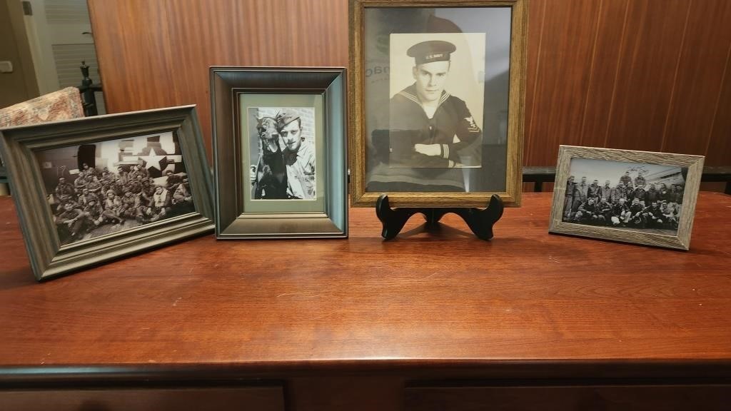 4 US Military WW2 Framed Photos Smaller Sizes