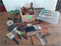 Asst scrapers, sanders, paint brushes, steel