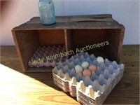 Primitive handmade double egg box