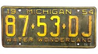 1954 Michigan License Plate