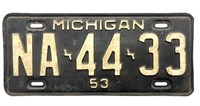 1953 Michigan License Plate