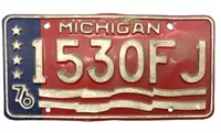 1976 Michigan License Plate