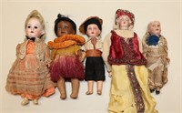 (5) Small Bisque Dolls