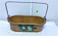 Hand Painted Wood Basket/ Planter w/Grapes