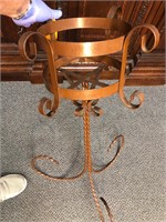 Vintage 1950s Wrought Iron Plant Stand